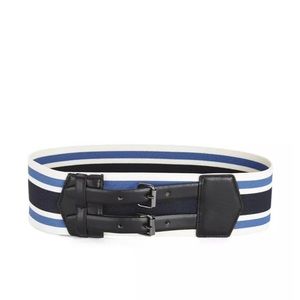 BCBG WAIST BELT CORSET BLUE STRIPED BLACK